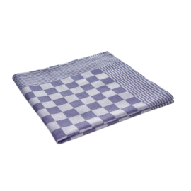 Theedoek Blauw en Wit Geblokt 65x65cm 100% Katoen - Treb WS