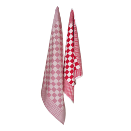 Keukenset Rood 2x Handdoek 50x50cm + 2x Theedoek 65x65cm - Treb Towels