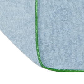 Microvezel Doekjes Blauw Met Groene Rand 40x40cm - Treb Towels