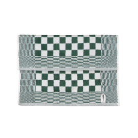 Handdoek Groen En Witte Blok 52x55cm Katoen - Treb Towels
