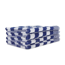 Handdoek Blauw En Witte Blok 52x55cm Katoen - Treb Towels