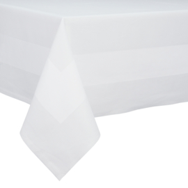 Tafelkleed Wit 160x165cm Met Ingeweven Satijnband - Treb Classic