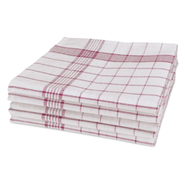 Polishing Cloth White and Red Striping 70x70cm 50/50 Linen / Cotton - Treb Towels