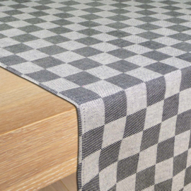 Caminho de mesa xadrez preto e branco 50x140cm 100% algodão - Treb WS