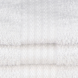Badehåndkle, Hvit, 50x100cm, 100% bomull, Treb SH