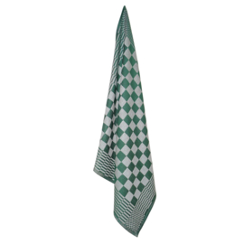 Køkkenhåndklæder, viskestykker, grøn og hvid ternet, 65x65 cm, 100% bomuld, Treb AD