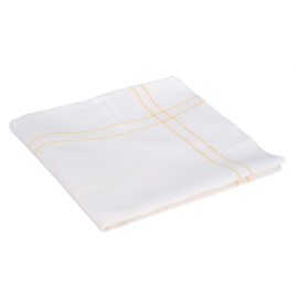 Serving Cloth, White, Yellow Stripes, 50x65cm, 50/50 Linnen/Cotton. Treb Towels
