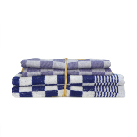 Küchentextilien-Set Blau 2x Handtuch 50x50cm + 2x Geschirrtuch 65x65cm - Treb Handtücher