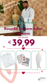 Paquete Wellness: Albornoz Waffle y Toalla Hamam 90x165cm Negro