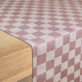 Caminho de mesa xadrez bege e branco 50x140cm 100% algodão - Treb WS