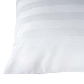 Yastık kılıfı, Beyaz, 65x90 + 20cm, Dokuma Saten Çizgili, PC 50-50, Treb PH