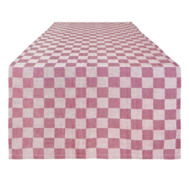 Chemin de Table Damier Rouge et Blanc 50x140cm 100% Coton - Treb WS