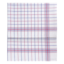 Geschirrtuch , Weiß mit Roten und Blauen Streifen, 70x70cm, Treb Towels