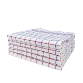 Kitchen Cloth White Blue and Red Striping 70x70cm - Treb Towels