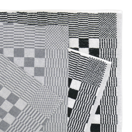 Kitchen Textile Set Black 2x Towel 50x50cm + 2x Tea Towel 65x65cm - Treb Towels