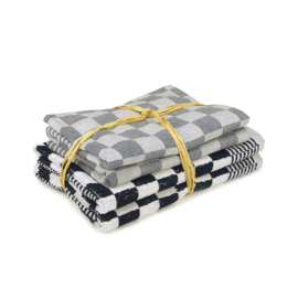 Keukenset Zwart 2x Handdoek 50x50cm + 2x Theedoek 65x65cm - Treb Towels