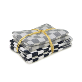 Set Textile Cuisine Noir 2x Serviette 50x50cm + 2x Torchon 65x65cm - Torchons Treb