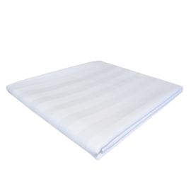 Housse de Couette Blanc 140x250cm 1 Personne Rayures en Satin Tissé PC 50-50 - Treb PH