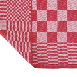 Kjøkkenhåndklær, rød og hvit rutete, 65x65cm, 100% bomull, Treb AD