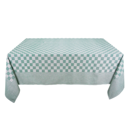 Tablecloth Green and White Checkered 140x240cm 100% Cotton - Treb WS