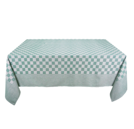 Tablecloth Green and White Checkered 140x140cm 100% Cotton - Treb WS