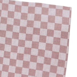 Table Runner Beige and White Checkered 50x140cm 100% Cotton - Treb WS