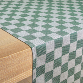 Tischläufer Grün-Weiß Kariert 50x140cm 100% Baumwolle - Treb WS