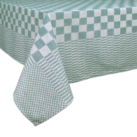 Tablecloth Green and White Checkered 140x140cm 100% Cotton - Treb WS