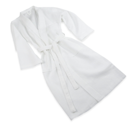 Bademantel Waffel Weiß Kimono-Design Größe: L.