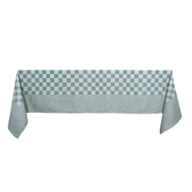 Tablecloth Green and White Checkered 140x140cm 100% Cotton - Treb WS