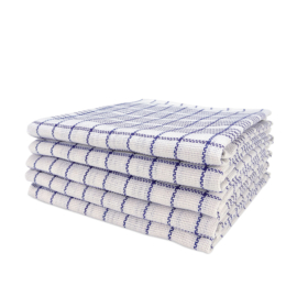 Geschirrtucher Weiß mit Blauen Streifen 70x70cm - Treb Towels