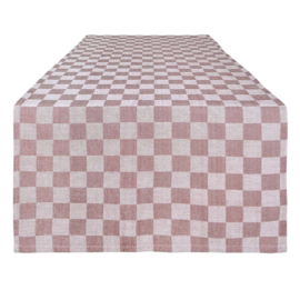 Table Runner Beige and White Checkered 50x140cm 100% Cotton - Treb WS