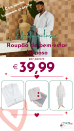 Paquete Wellness: Albornoz Waffle y Toalla Hamam 90x165cm Azul Marino