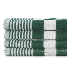 Handdoek Groen En Witte Blok 52x55cm Katoen - Treb Towels