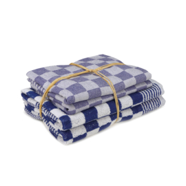 Kitchen Textile Set Blue 2x Towel 50x50cm + 2x Tea Towel 65x65cm - Treb Towels