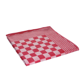 Blokdoeken Theedoeken Rood en Wit Geblokt 65x65cm 100% katoen - Treb AD