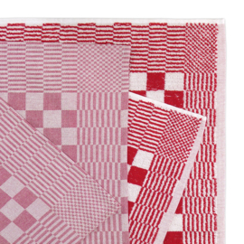 Kitchen Textile Set Red 2x Towel 50x50cm + 2x Tea Towel 65x65cm - Treb Towels