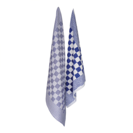 Küchentextilien-Set Blau 2x Handtuch 50x50cm + 2x Geschirrtuch 65x65cm - Treb Handtücher