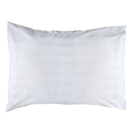 Funda de Almohada Blanco 65x90 + 20 cm Rayas Tejidas de Satén PC 50-50 - Treb PH