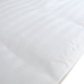 Capa de edredon, branco, 140x250cm, 1 pessoa, listras de cetim tecido, PC 50-50, Treb PH