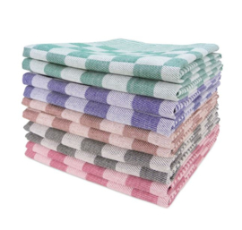 Theedoeken Groen en Wit Geblokt 65x65cm 100% Katoen - Treb WS