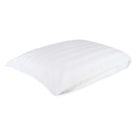 Funda de Almohada Blanco 65x90 + 20 cm Rayas Tejidas de Satén PC 50-50 - Treb PH