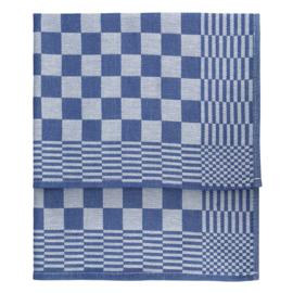 Køkkenhåndklæder viskestykker blå og hvid ternet 65x65 cm 100% bomuld - Treb AD