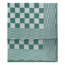 Blokdoeken Theedoeken Groen en Wit Geblokt 65x65cm 100% katoen - Treb AD