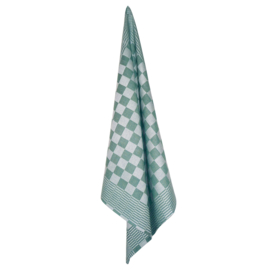 Theedoek Groen en Wit Geblokt 65x65cm 100% Katoen - Treb WS