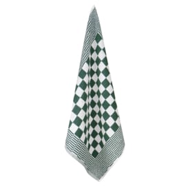Håndklæde, Grøn og Hvid Blok, 52x55cm, Bomuld, Treb Towels