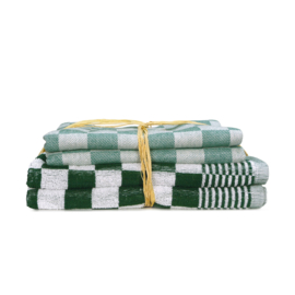 Juego de Textiles de Cocina Verde 2x Toalla 50x50cm + 2x Toalla de Cocina 65x65cm - Treb Towels