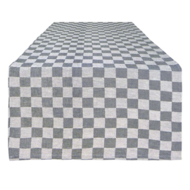 Caminho de mesa xadrez preto e branco 50x140cm 100% algodão - Treb WS