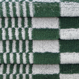 Håndkle, Grønn og Hvit Blokk, 52x55cm, Bomull