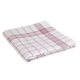 Glasdoek Rode lijnen Half Linnen/Katoen 70x70cm - Treb Towels